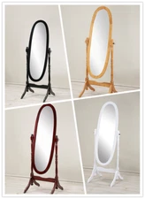 Classic Adjustable Oval Wooden Bedroom Freestanding design Floor Mirror