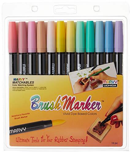 12 Pastel Brush Markers Set - Vibrant Dual-Tip Art Supplies-image