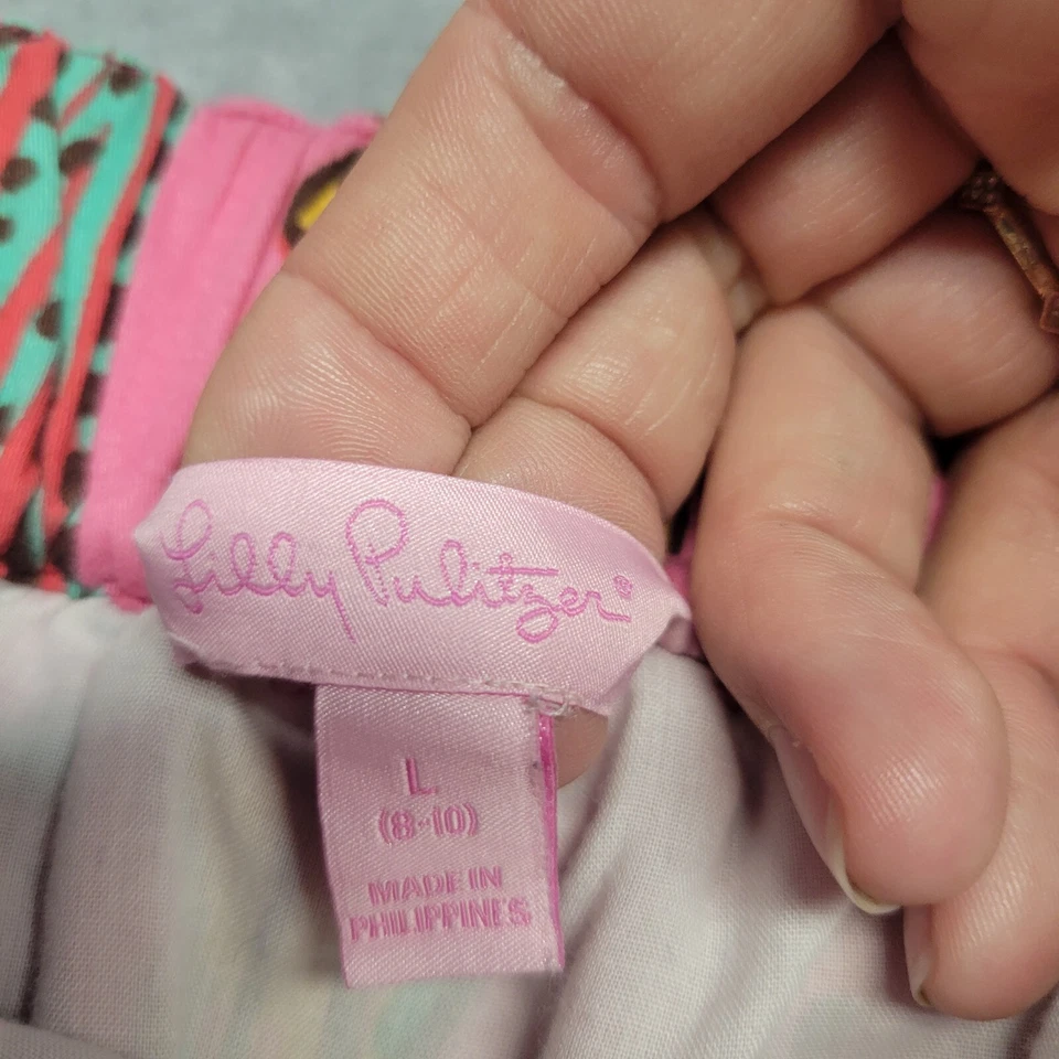 Lilly Pulitzer Girl’s Twirl Lined Skirt Pink Floral Paisley Size L 8-10 Pretty - Image 2 of 4