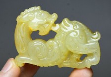 5 CM Alte Chinesische Hetian Jade Dynastie Palace Dragon Beast Pixiu Statue