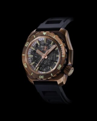 Zelos BRONZE HAMMERHEAD 1000M (V1) DIVER METEORITE 44mm Watch