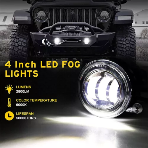 Par de luces antiniebla LED halo parachoques 4" para Ford 2009 2010 2011 2012 2013 2014 F150 - Imagen 9 de 9