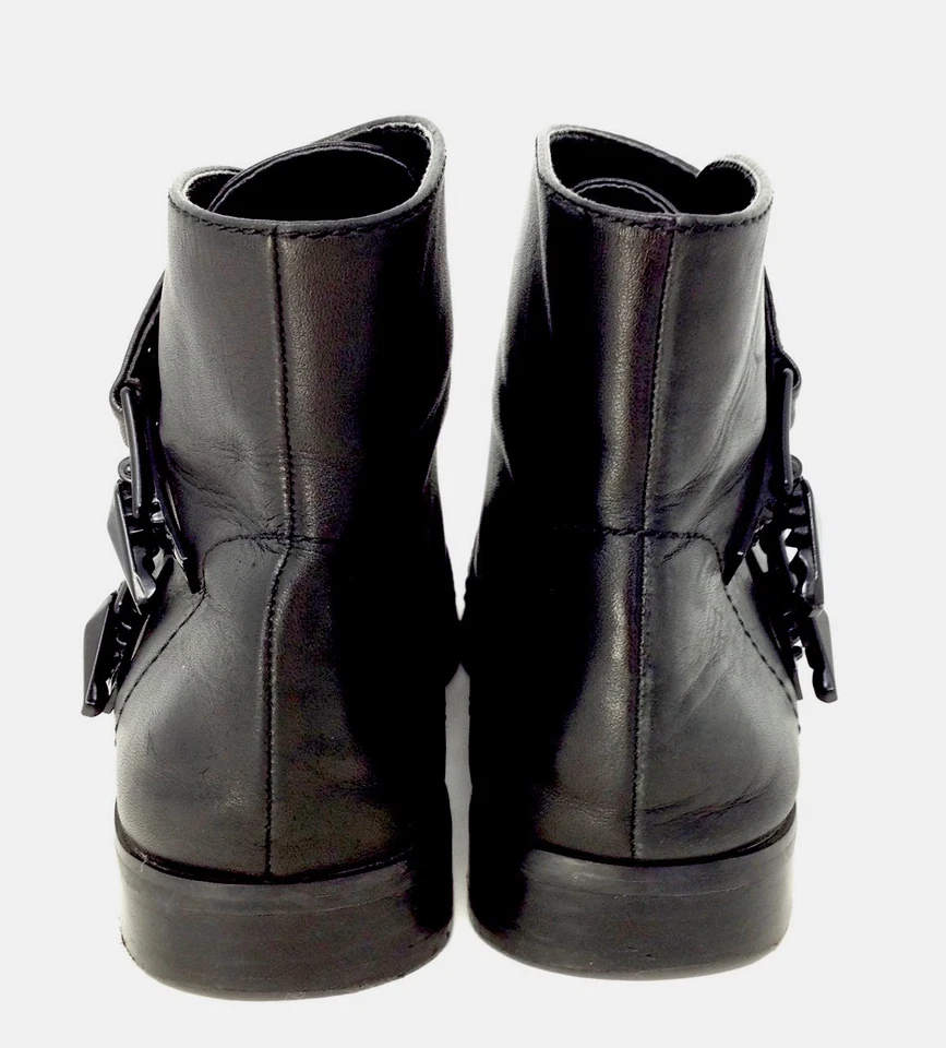 Shellys London Ankle Boots Womens Black Leather Monk Strap Western Booties 6 36 - Image 4 of 4