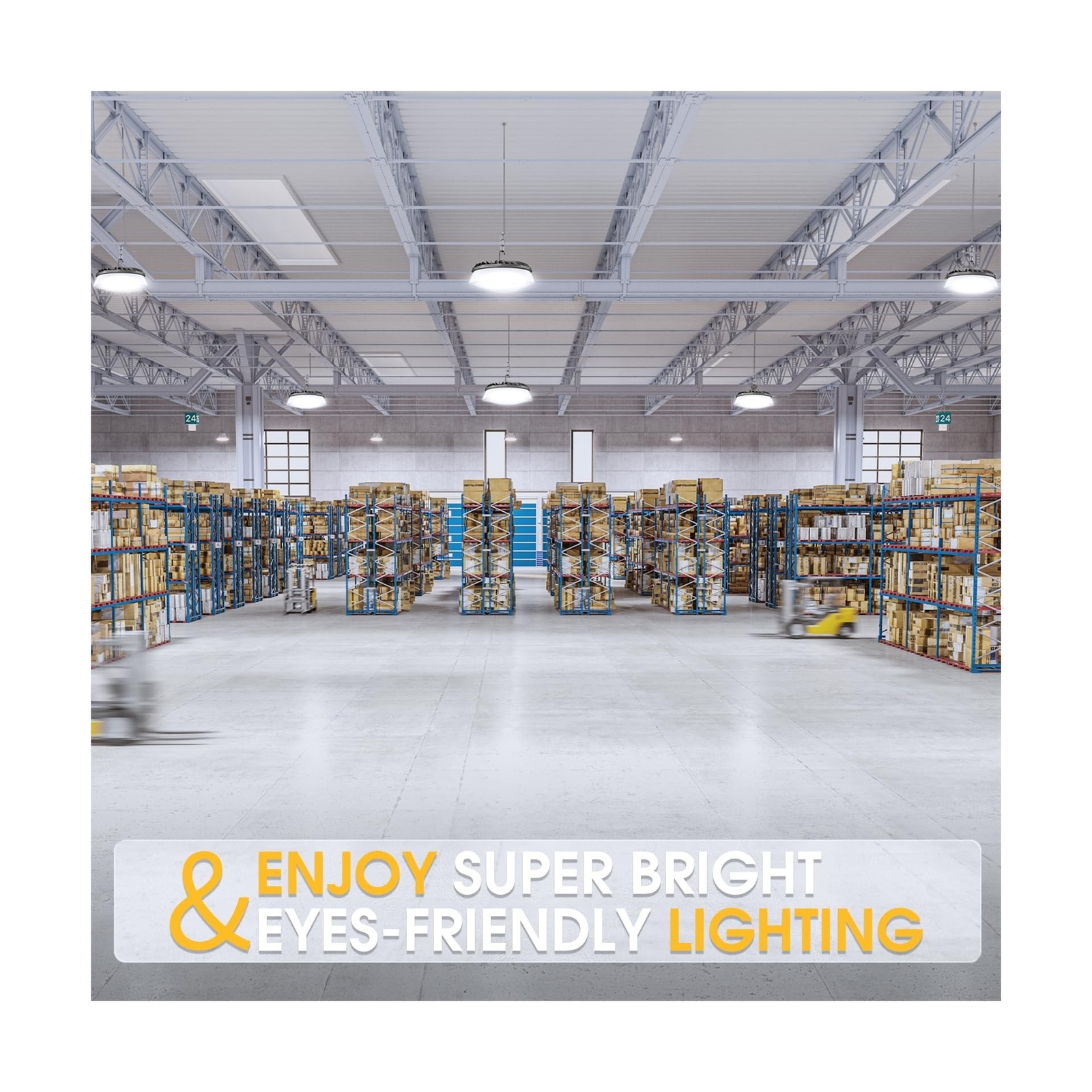 200W 2 Pack UFO LED High Bay Light with Diffuser 28,000lm 5000K LED High Bay ...