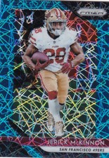 2018 Panini Prizm Blue Lazer Prizm Jerick McKinnon #26 San Francisco 49ers