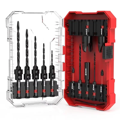 EZARC 15 PCS Countersink Drill Bit Plug Cutter Set Woodworking Hex Shank Screw