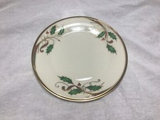 Lenox Holiday Nouveau Gold trim 8 1/8  wide Salad Plate with Tartan Ribbon MINT