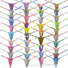 Lot of Men's G-stirng Micro Thong Diamond Back Underwear Contour Pouch Tangas