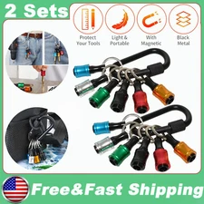 14Pcs 1/4" Hex Shank Quick Release Keychain Screwdriver Drill Bit Holder Bit Set