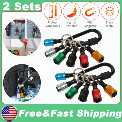 14Pcs 1/4'' Hex Shank Quick Release Keychain Screwdriver Drill Bit Holder Bit Set