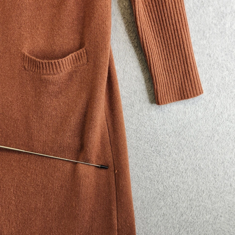 Cárdigan halógeno para mujer S marrón neutro mezcla de cachemir abierto línea larga niña limpia Foto 3 de 4