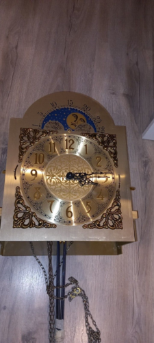 altes Uhrwerk von Original Kieninger  mit Mondphasen Scheibe , Westminster - Bild 1 von 14
