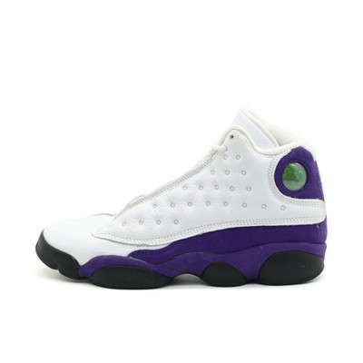 Jordan Damen Air 13 Retro Schuhe Weiß Lila Schwarz Leder Selten Sneaker EU 38