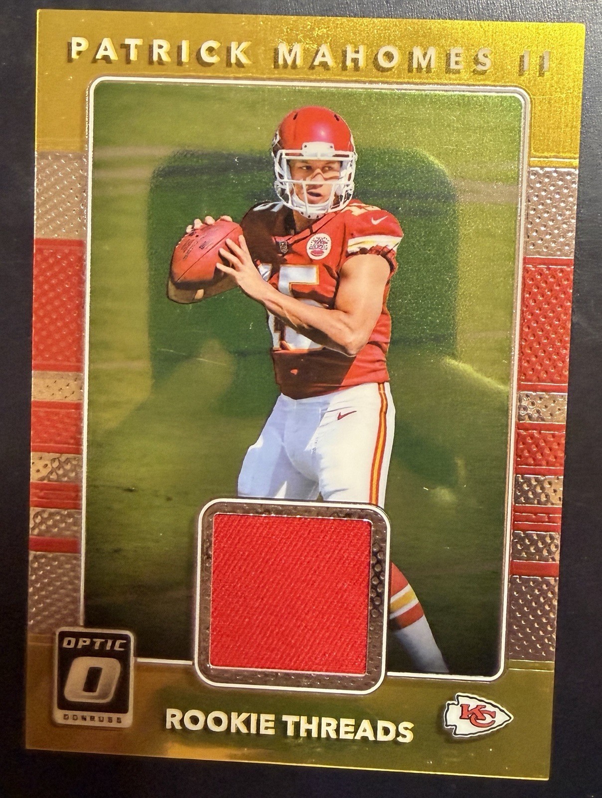 2017 Panini Donruss Optic Patrick Mahomes II Rookie Threads Patch RC Chiefs #7