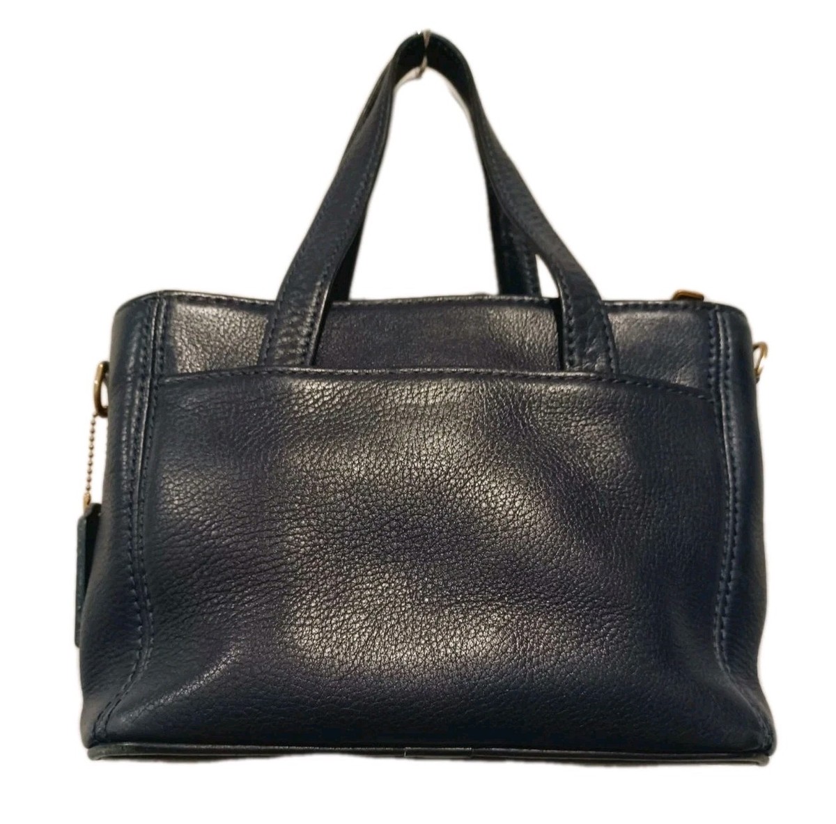 バッグ Coach Vintage 2-Way Leather Shoulder Bag Vintage Coach Leather Dark Navy Blue 2Way Shoulder Hand Bag | eBay