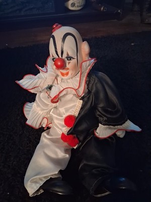 VICTORIA IMPEX Porcelain Sitting Clown Doll C6