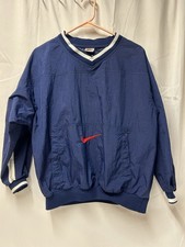 Nike Pullover Windbreaker Navy Embroidered Center Swoosh VINTAGE - Large