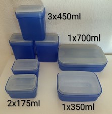 7x Tupperware Swing Box Dose Schüssel Blau Mit Transparentem Deckel Vorratsdose 