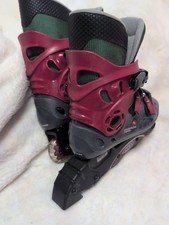Quest Inline Skates Adult Size 7 Black Red Roller Blades Buckle Closure Red Gray