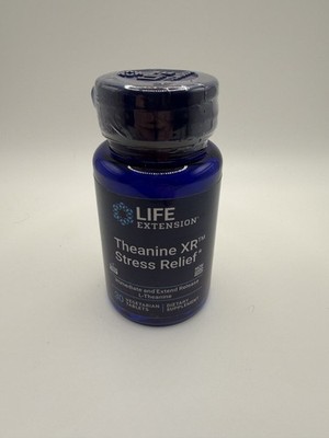 Life Extension Theanine XR Stress Relief 30 Vegetarian Tablets - Brand New Seal