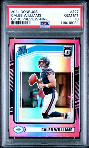 2024 Donruss Caleb Williams Optic Preview Pink Rated Rookie PSA 10