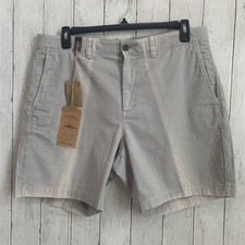 Faherty Essential Chino Shorts Men 38 Flat Front Stretch Elastic Waist 8 DYED