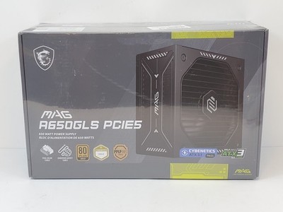 MSI MAG A650GLS PCIE5 650W Desktop Gaming PC Power Supply Factory Sealed