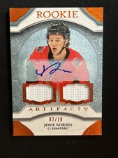 20-21 UD Artifacts Hockey Rookie Jersey Auto 174 Josh Norris /10 Buffalo