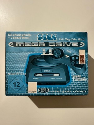Sega Mega Drive 2 II 16 Bit Konsole schwarz mit Sega Controller & 60 Spiele -NEU