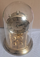 VINTAGE Drehpendel-Uhr HERMLE- QUARZ, mit Glas-Dom, Made in Germany, 24 cm h.