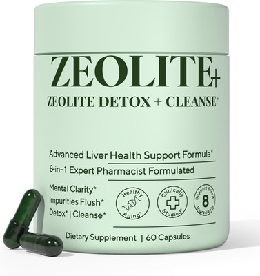 Plus+Ultra 8-in-1 Zeolite Detox for Adults   Clinoptilolite Zeolite Binder & Ful