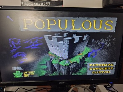 Populous -Game Electronic Arts Commodore Amiga Complete in Box - CIB - TESTED!