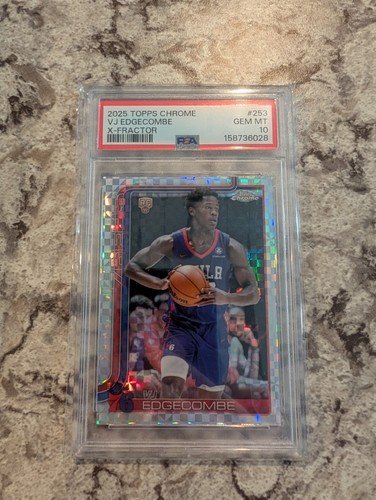 2025-26 Topps Chrome VJ Edgecombe X-Fractor Rookie RC #253 76ers PSA 10 GEM MINT