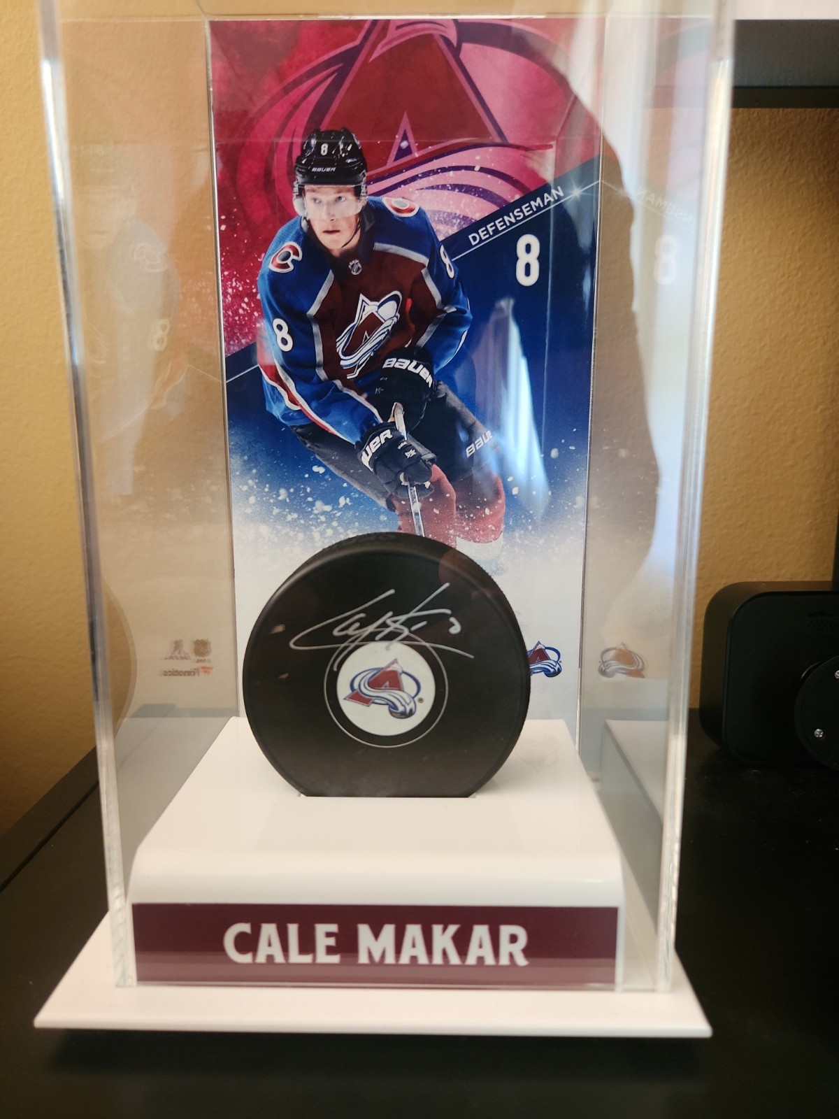 Cale Makar Autograph Puck With Case