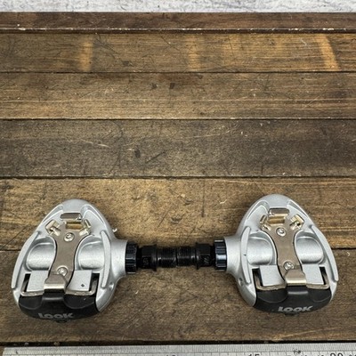 Vintage Look Clipless Bike Pedals S2 Cleat Road MTB 9/16 Silver