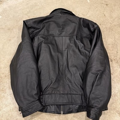 VTG Wilsons Black Leather Aviator Bomber Jacket Coat Mens XL