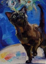 Cat# 299 Original ACEO Oil Painting, 