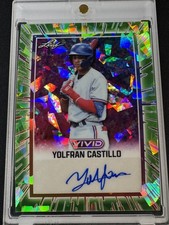 2025 Leaf Vivid Yolfran Castillo Green Crystal Auto /8 Texas Rangers