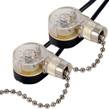 Pull Chain Switch Zing Ear ZE-109 Ceiling Fan Light Lamp Replacement 2 Pack