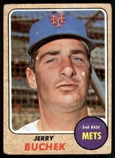 1968 Topps CREASES #277 Jerry Buchek New York Mets