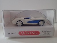 Wiking Pkw Chevrolet Corvette C1 Perlweiß Himmelblaue Flanken 081905 H0 1:87 Ovp