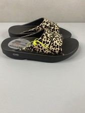 OOFOS Ooahh Limited Leopard Slip On Luxe Recovery Beach Casual Sandals Women  s 8