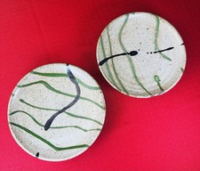 Warren MacKenzie Studio Pottery Plates 6.75 Mingei Leach Style Wall Art Signed