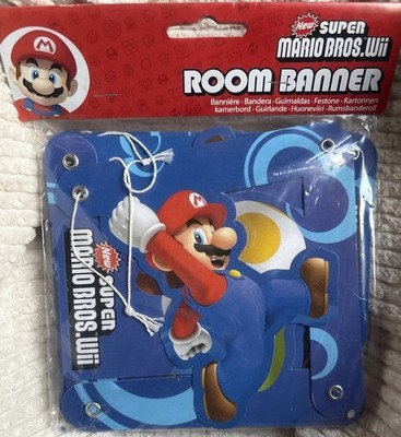 KINDER SUPER MARIO GEBURTSTAG PARTY WIMPEL FAHNE 150 CM