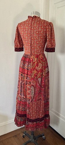 Vintage c.1970 Mountain Artisans Paisley Cotton Dress - Picture 5 of 8