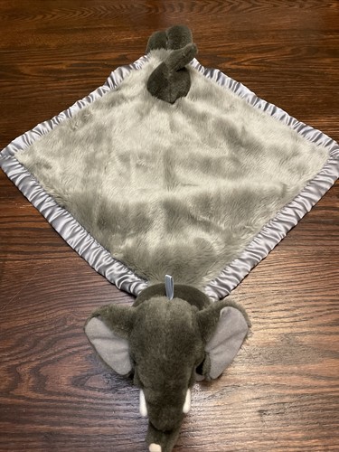 Elephant Baby Blanket Plush Security Lovey My Banky EeEe Ee Ee Grey - Picture 2 of 5