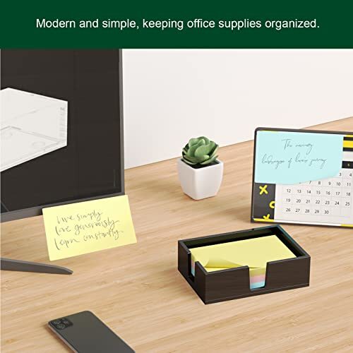 Acrylic Sticky Note Holder, Self-Stick Note Pad Holder W/O Pads - 4''x6'' Black - Picture 2 of 6