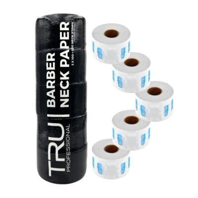 TRU Barber Neck Strip Halsschutzkrausen 5 Rollen x 100 Streifen/Rolle