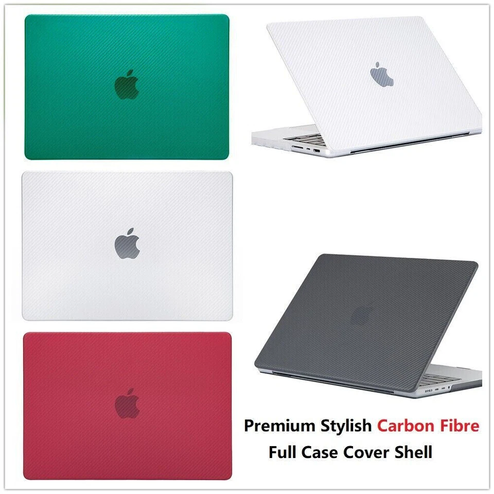 Carbon Fibre Premium Hard Case Full Cover for MacBook Air 13" 15'' M1 M2 M3 M4