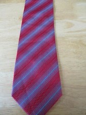 Versa Brand NECK TIE - Blue Stripes on Red Pattern Background